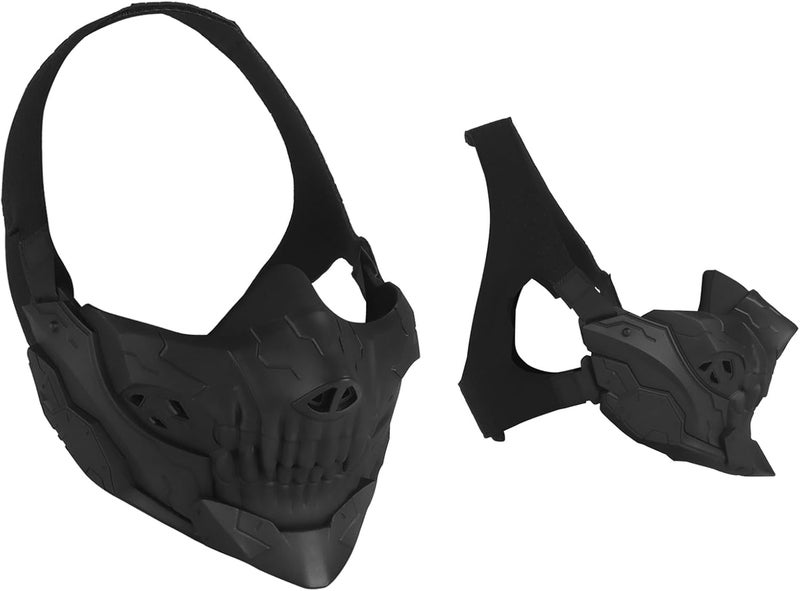 JFFCESTORE Tactical Airsoft Half Face Masks, Rebel Skull Airsoft Half Face Mask Airsoft Protective Masks for Cs War Game Halloween Party - Image 1